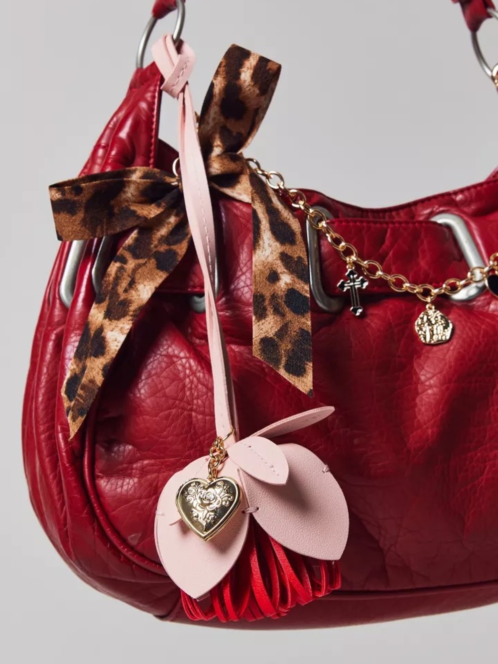 Urban Outfitters Superbloom Floral Faux Leather Bag Charm